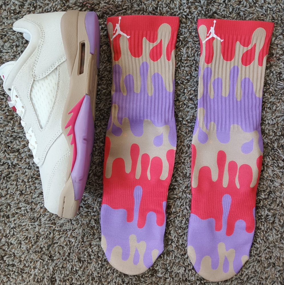 Jordan 5 Low Peanut Butter And Jelly Socks